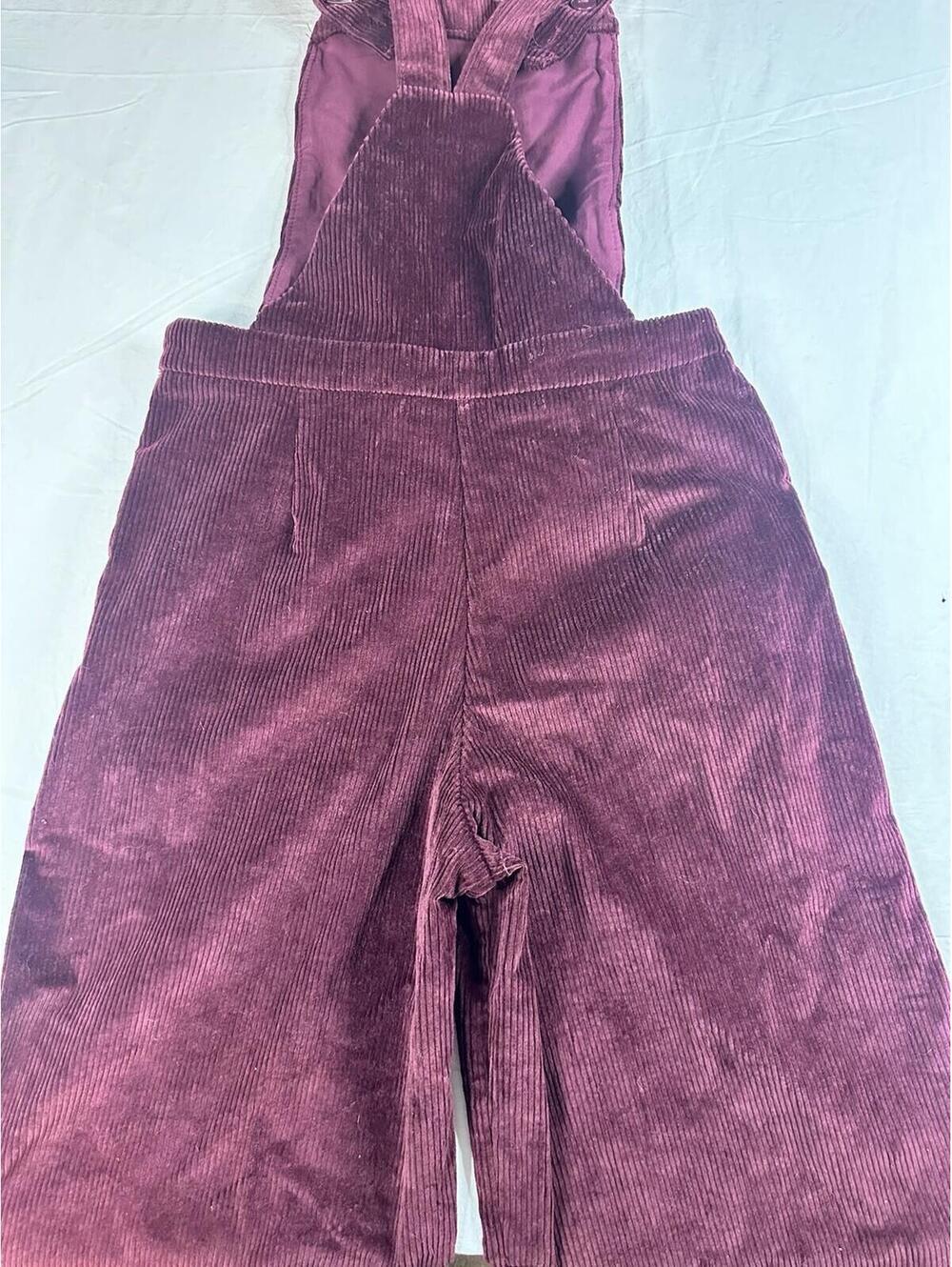 🍷 Vintage Corduroy Overalls Burgundy Wide Leg Jumpsuit S Xhilaration Wide-Leg - Picture 10 of 16